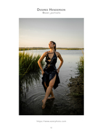 Portrait photography wading in the marsh at sunset