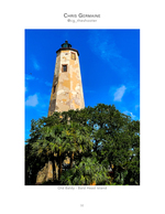 Old Baldy Lighthouse architecture photography beneath palm trees