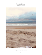 Footprints in the sand at low tide, coastal photography