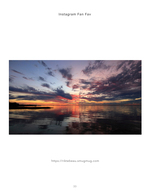Colorful evening sky reflected on calm water, sunset photography