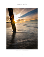 Sunburst through a pier piling at sunset, sunset photography