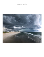 Storm clouds over a beach town, coastal photography