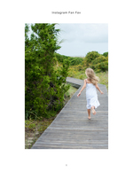 Girl running down a dune boardwalk, portrait photography