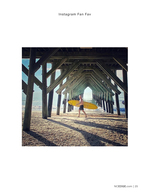 surfer under pier coastal photography