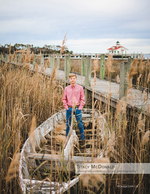 Senior portrait photography by the marsh
