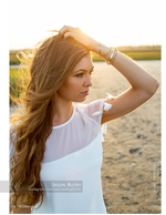 Fashion portrait photography at golden hour