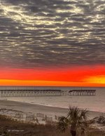 Coastal landscape photography at sunset