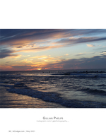 surfers at dusk coastal photography
