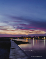 landscape photography of dusk reflections on a waterfront boardwalk