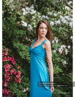 portrait photography of a model among azalea blooms