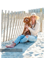 Woman and dog portrait photography on the beach