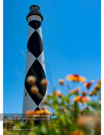 Cape Lookout Lighthouse architecture photography with summer wildflowers