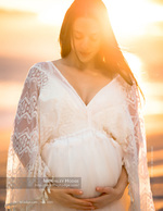 Maternity portrait photography at golden hour