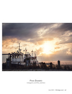 Trawler transportation photography at sunset