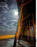 Pier architecture photography under the full moon