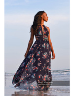 Beach portrait photography in a floral dress