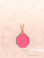 aerial photography of a beach umbrella