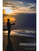 silhouette photography of a fisherman at sunset