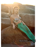 portrait photography of a mermaid on the rocks