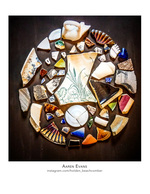 still life photography of sea glass and pottery shards