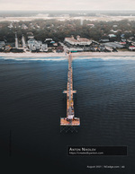 aerial photography of a crowded fishing pier