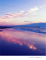 Pier reflection seascape photography at dusk