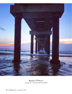 Boardwalk architecture photography over the surf