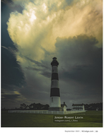 Bodie Island Lighthouse architecture photography beneath storm clouds