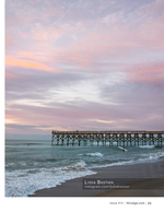 Surfer at the pier, coastal photography