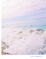 Breaking wave at the point, coastal photography