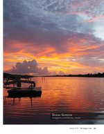 Fiery sky over the marina, landscape photography
