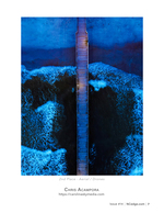 Fishing pier aerial photography at blue hour