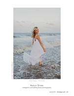 Portrait photography in the surf in a white dress