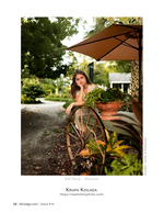 Garden portrait photography with a wagon wheel