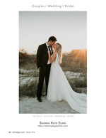 Wedding couple portrait photography in the dunes at sunset