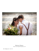 Wedding couple portrait photography by the sea with a bouquet