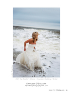 Bridal portrait photography running through the surf