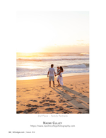 Family portrait photography walking the beach at sunset
