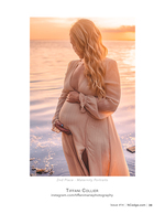 Maternity portrait photography at sunset by the water