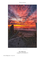 Fiery sky landscape photography over the dunes