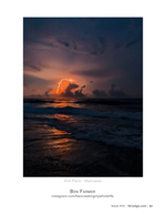 Lightning storm landscape photography over the ocean