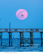 Full moon pier landscape photography